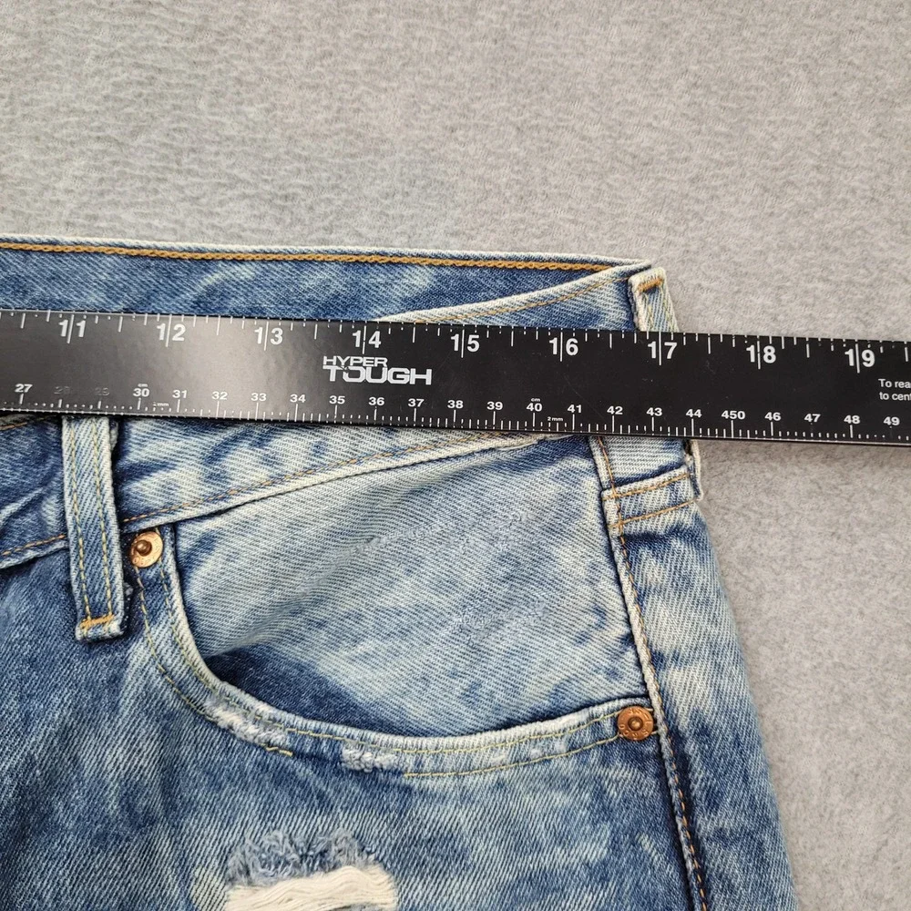 Levi Strauss & Co. 501 Original Fit Mens 34x34 Blue Distressed Button Fly Jeans